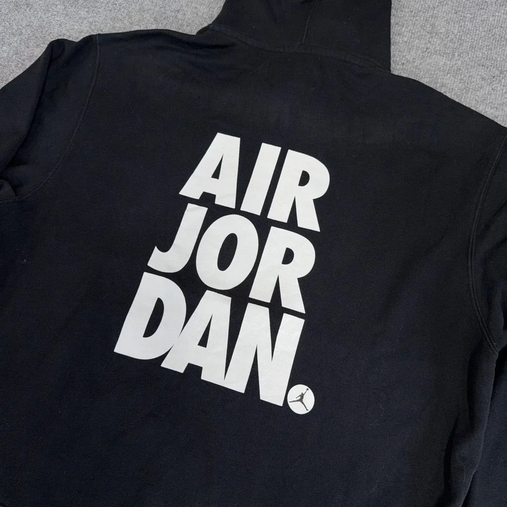 Jordan Jumpman Classic Hoodie Men Large Black Terry Graphic Logo Nike Air